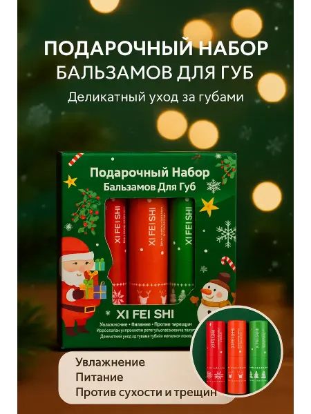 Q Бальзам для губ зимний уход набор в подарочной упаковке