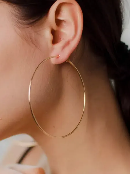 Glamia Серьги кольца большие золотистые