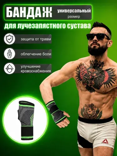 Бандаж на лучезапястный сустав ортопедический эластичный фиксатор для кисти