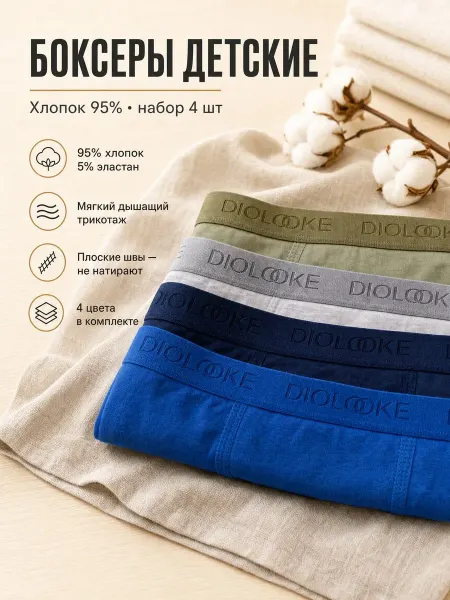DIOLOOKE Трусы боксеры 4 шт
