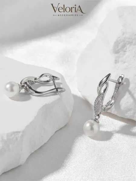 Серьги женские ювелирные украшения с жемчугом