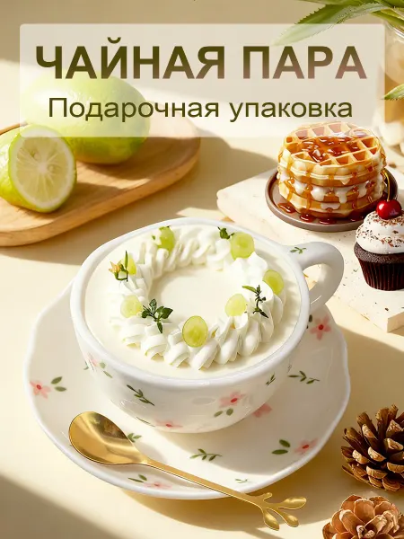 Кружки с сердечками чашка с блюдцем подарочная