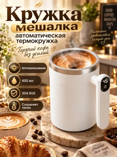 Кружка мешалка автоматическая термокружка