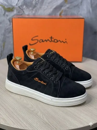 Замшевые мужские кеды, Santoni