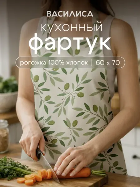Василиса Фартук кухонный без кармана хлопок
