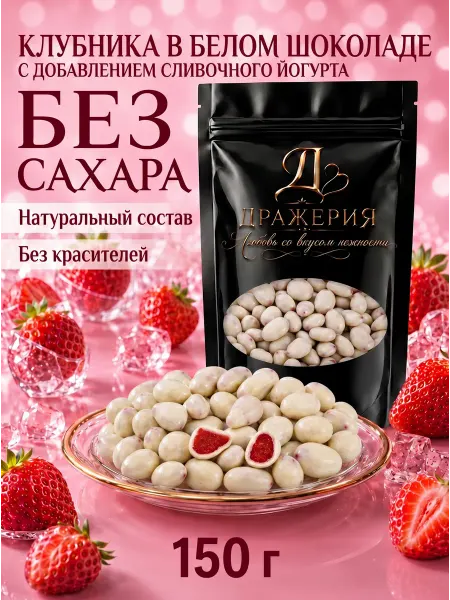 ДражериЯ Конфеты ПП без сахара с клубника в шоколаде