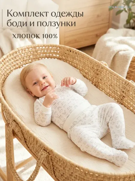 ОСЬМИНОЖКА Комплект для новорожденных, боди и ползунки