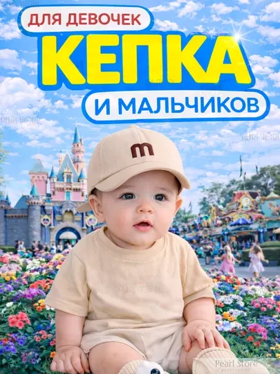 Детские кепки M&M, кепка детская, летняя бейсболка, шляпа соломенная