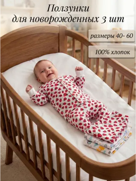 Софьюшка Детские ползунки для новорожденных штанишки набор 3 шт