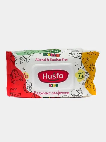 Влажные салфетки HUSFA, 72 шт