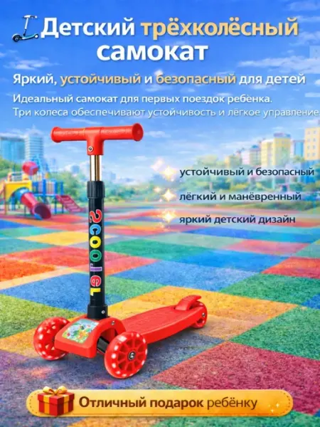 Боника Самокат трехколесный детский