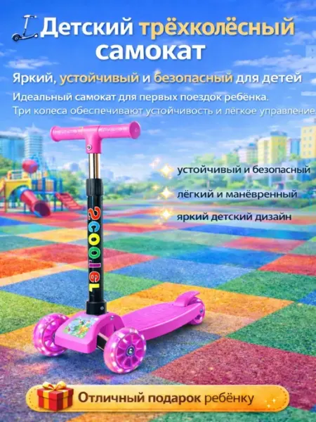 Боника Самокат трехколесный детский