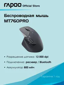 RAPOO Мышь беспроводная, черный