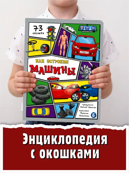 БимБиМон Книга детская энциклопедия с окошками Виммельбух про машины
