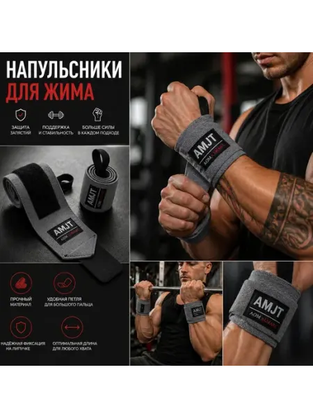 Бинты для жима напульсники спортивные жесткий материал