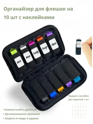 Органайзер для флешек на 10 штук, 1 шт