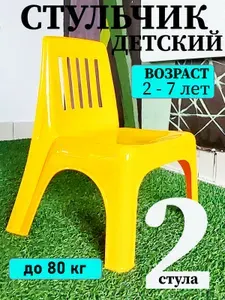 Стул детский пластиковый со спинкой, 2 штуки