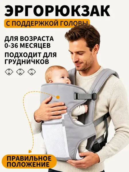 Эргорюкзак Кенгуру для новорожденных Слинг