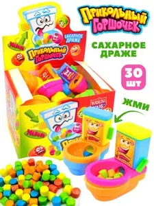 Сахарное драже Прикольный горшочек, блок / 30 шт, конфеты Канди Клаб