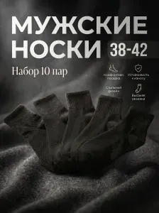 Носки мужские, 10 пар