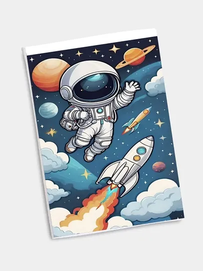 Блокноты с различными картинками: Кот, Космос, Муслима