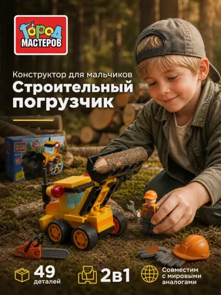 Город мастеров Конструктор машина полицейская для мальчиков блочный город