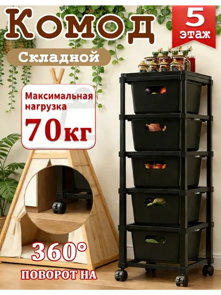 Комод пластиковый с ящиками