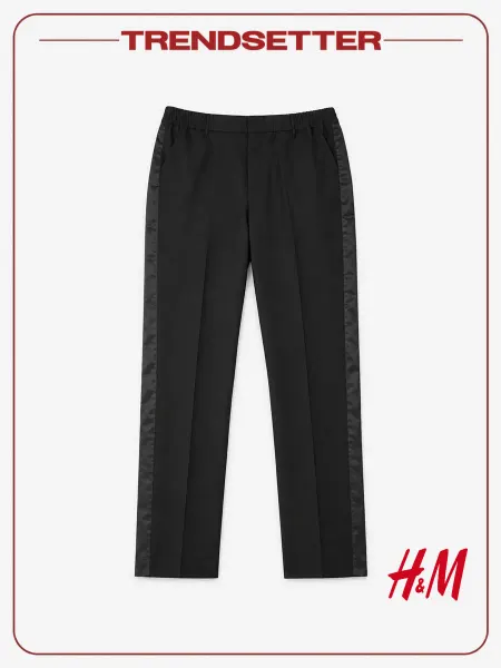 H&M Брюки классические прямые со стрелками со вставками по бокам