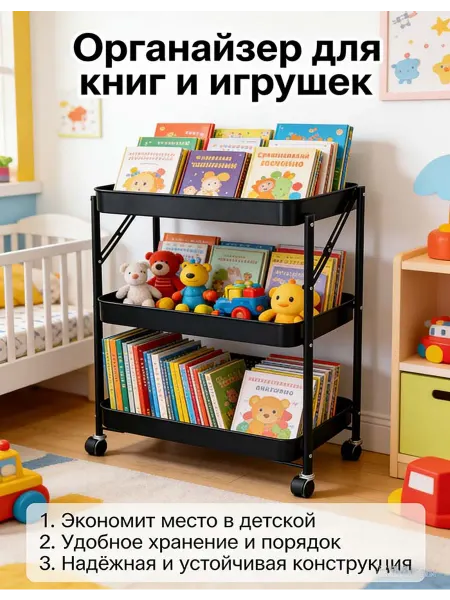 Складная тележка-органайзер на колесах