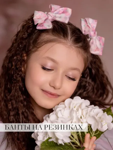 Fetrushki_ot_Taniushki Набор розовых бантиков на резинках с цветами