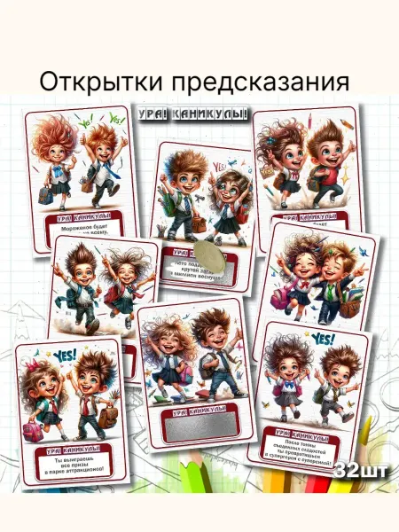 Набор открыток с предсказаниями, 32шт в наборе