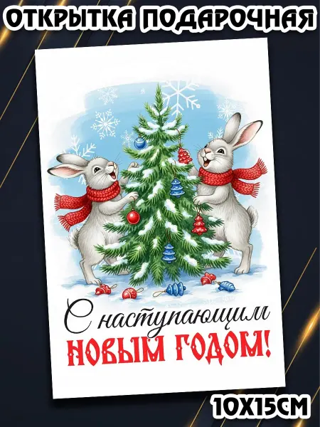 Podarkez Открытка новогодний подарок яркая