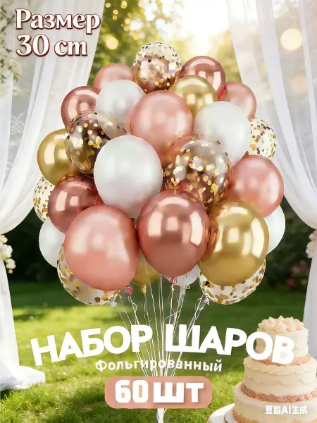 Воздушные шары для праздника 60 шт