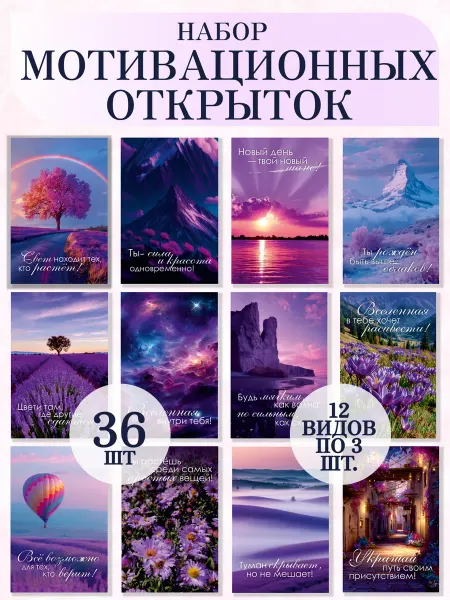 ТерПро Набор мотивационных открыток 36 шт