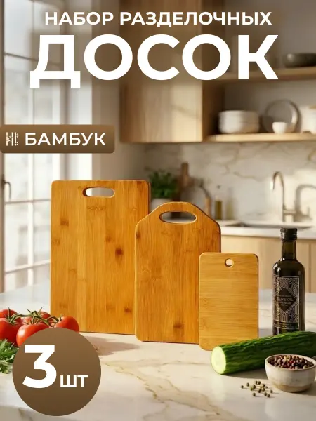 Доска разделочная набор из 3 шт