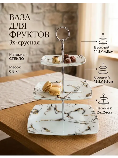 Красолетта Блюдо-Этажерка Трехъярусная