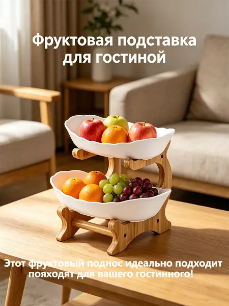 Фруктовница белая этажерка для фруктов