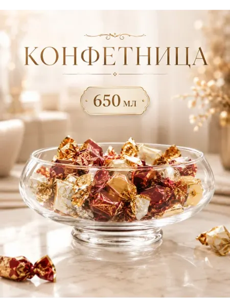 Magistro Конфетница 650 мл, стеклянная
