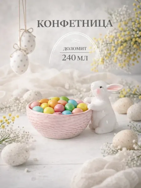 Доляна Конфетница "Зайка" 240 мл