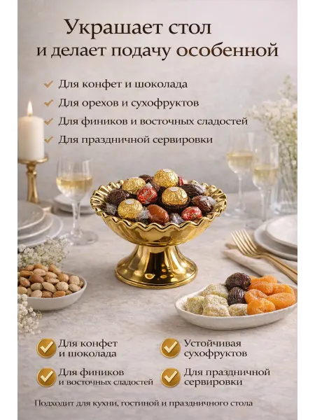 Сахарница-Конфетница керамика на ножке