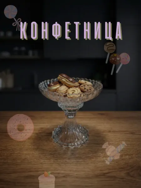 Конфетница стеклянная
