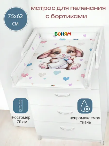 БОНЯМ Матрас пеленальный с бортиками
