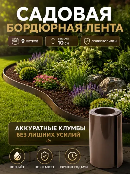 Дачная мозаика Бордюр садовый пластиковый для газона и клумб