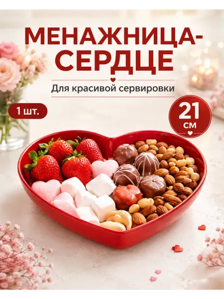 Home-Family Менажница пластиковая Сердце