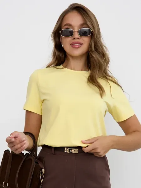 Basic look Футболка женская желтая