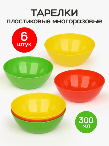 Тарелки пластиковые многоразовые