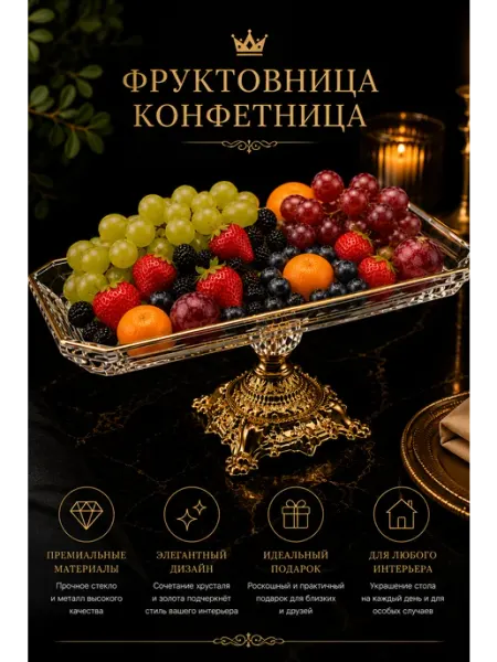 Фруктовница металлическая ваза