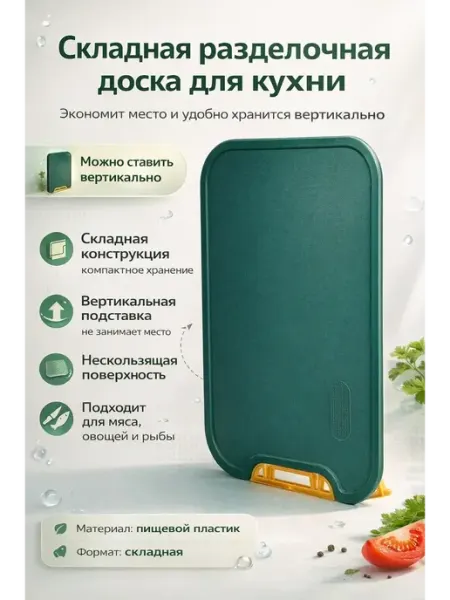 ЕКУУРА Разделочная доска с ручкой и бортиками для кухни