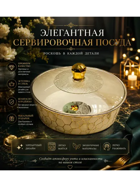 Хлебница с крышкой круглая