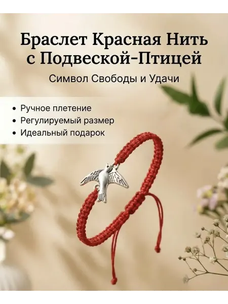 Браслет с птицей символ свободы защита от сглаза